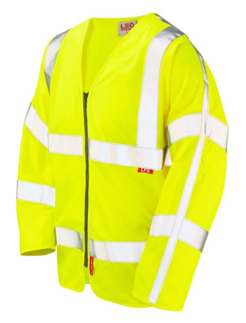 Leo Merton LFS Zipped Sleeved Waistcoat Yellow High Visibility